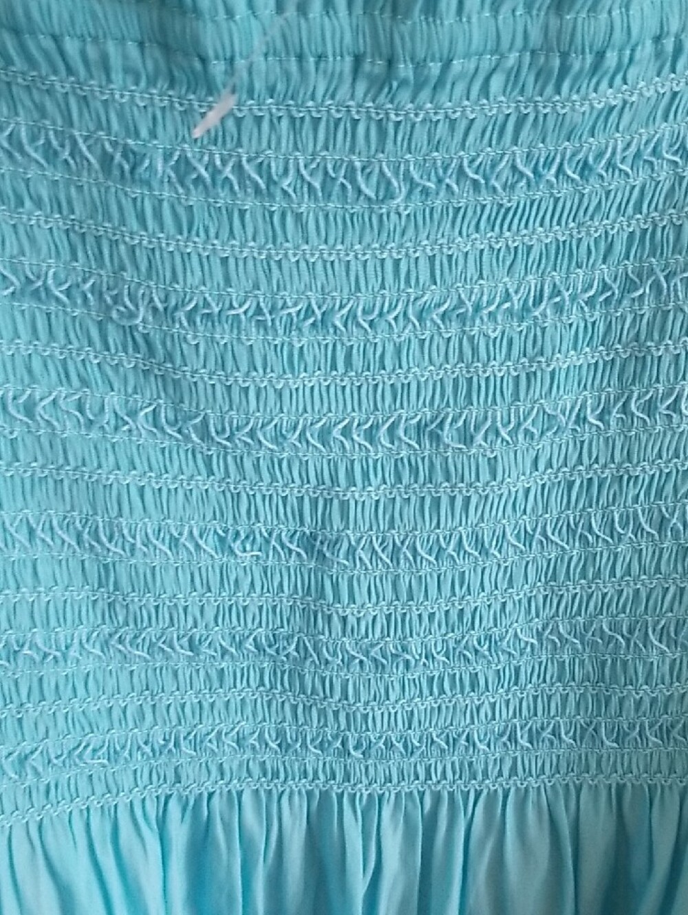 Boston Proper Turquoise Smocked Peasant Tunic - Picture 3 of 9